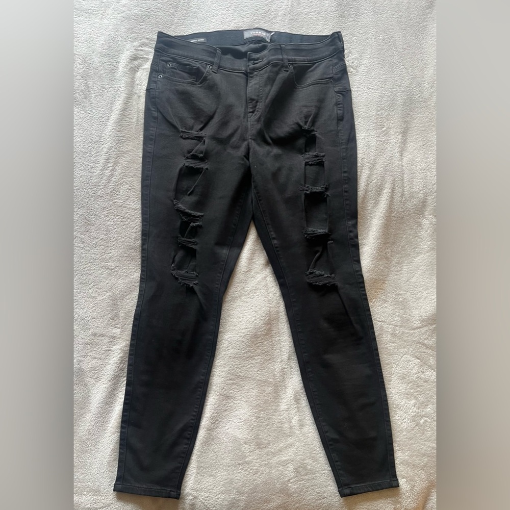 Torrid Black Distressed Skinny Jeans